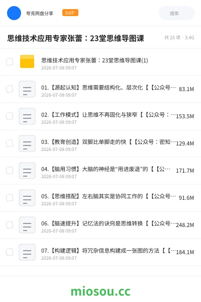 《思维技术应用专家张蕾:23堂思维导图课》教程网盘|学习资源网盘
