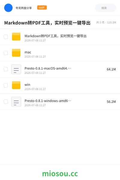 《Markdown转PDF工具,实时预览一键导出》软件学习资源封面