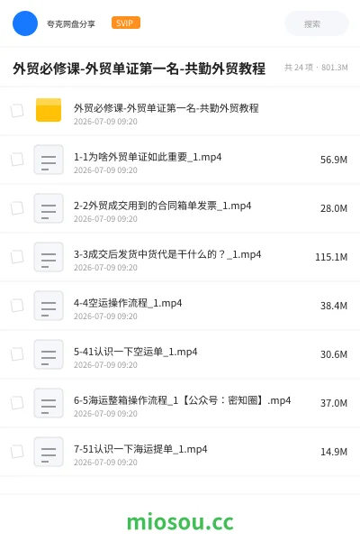 《外贸必修课-外贸单证第一名-共勤外贸教程》教程学习资源封面