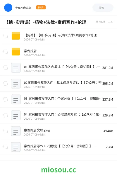 《【糖·实用课】-药物+法律+案例写作+伦理》教程网盘|学习资源网盘