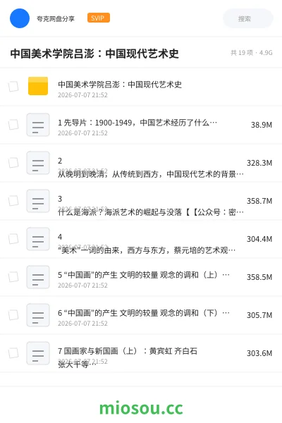 《中国美术学院吕澎:中国现代艺术史》教程网盘|学习资源网盘