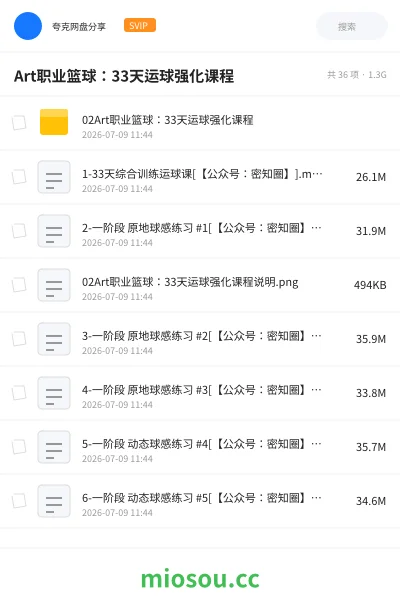 《Art职业篮球:33天运球强化课程》教程网盘|学习资源网盘
