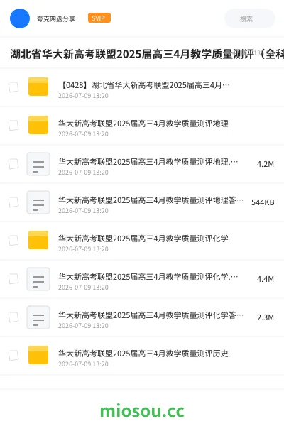 《湖北省华大新高考联盟2025届高三4月教学质量测评(全科)》教程网盘|学习资源网盘