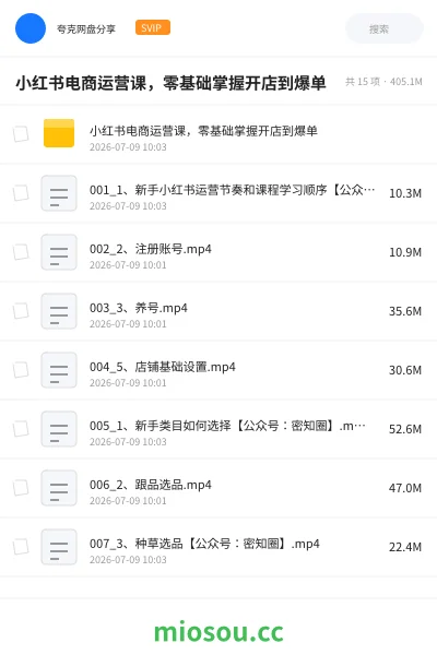 《小红书电商运营课,零基础掌握开店到爆单》人工智能网盘|学习资源网盘