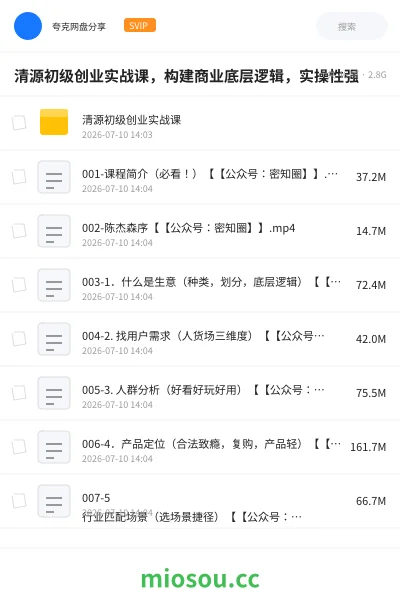《清源初级创业实战课，构建商业底层逻辑，实操性强》教程网盘｜学习资源网盘