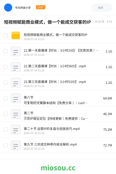 《短视频赋能商业模式,做一个能成交获客的IP》教程网盘|学习资源网盘