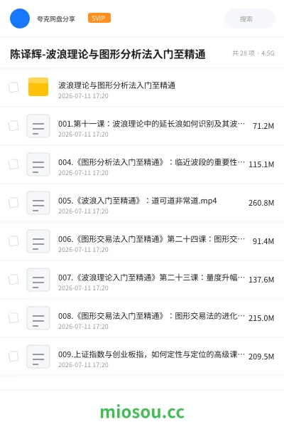 《陈译辉-波浪理论与图形分析法入门至精通》教程学习资源封面