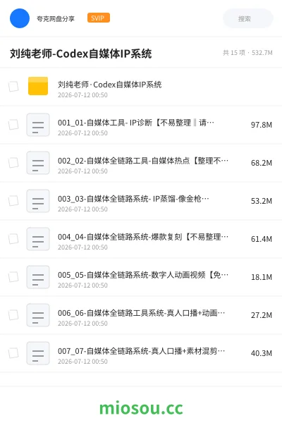 《刘纯老师-Codex自媒体IP系统》人工智能网盘|学习资源网盘