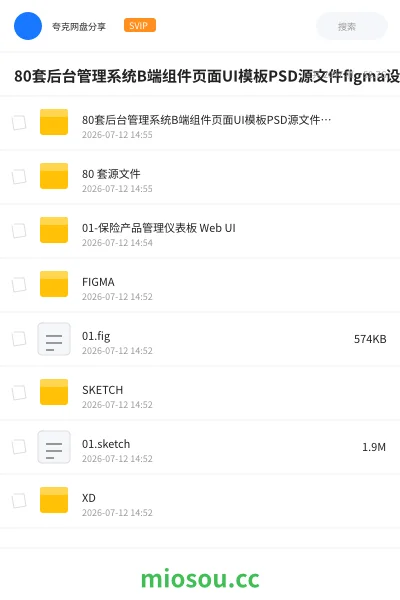 《80套后台管理系统B端组件页面UI模板PSD源文件figma设计素材资源》软件网盘｜学习资源网盘