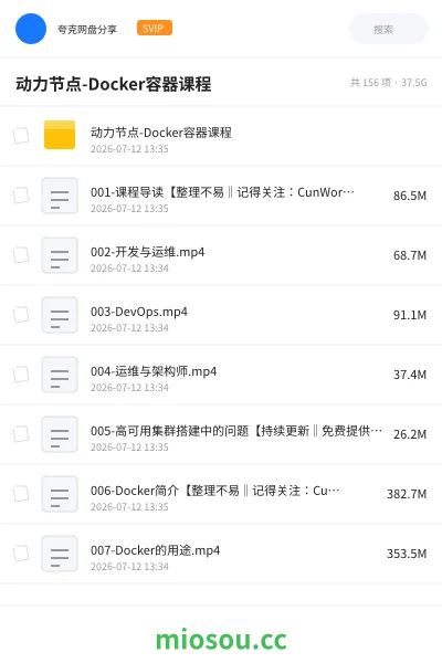 《动力节点-Docker容器课程》教程网盘|学习资源网盘