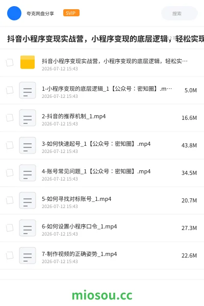 《抖音小程序变现实战营,小程序变现的底层逻辑,轻松实现流量变现》网赚学习资源封面