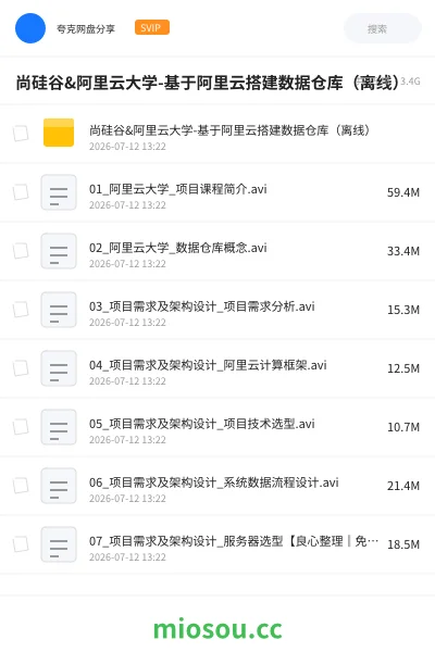 《尚硅谷&阿里云大学-基于阿里云搭建数据仓库(离线)》教程学习资源封面