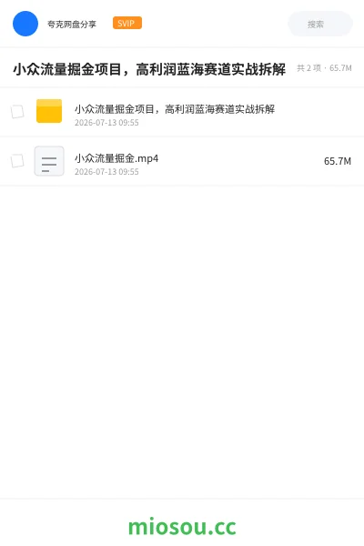 《小众流量掘金项目,高利润蓝海赛道实战拆解》人工智能网盘|学习资源网盘