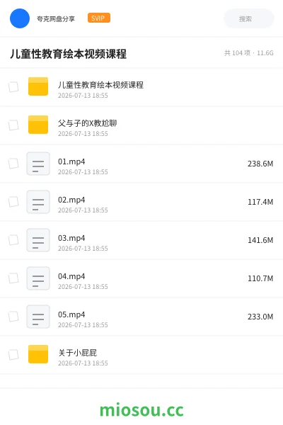 《儿童性教育绘本视频课程》教程网盘|学习资源网盘