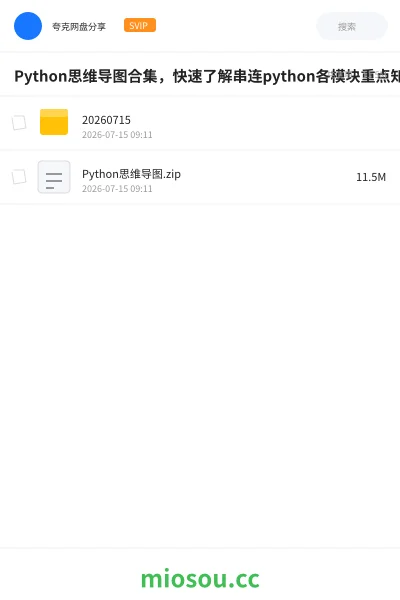 《Python思维导图合集，快速了解串连python各模块重点知识》编程网盘｜学习资源网盘