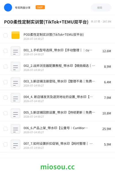 《POD柔性定制实训营(TikTok+TEMU双平台)》教程学习资源封面