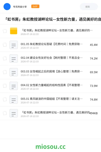 《「虹书房」朱虹教授湖畔论坛—女性新力量,遇见美好的自己》教程网盘|学习资源网盘