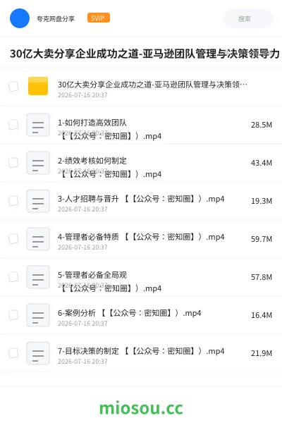 《30亿大卖分享企业成功之道-亚马逊团队管理与决策领导力》教程网盘|学习资源网盘