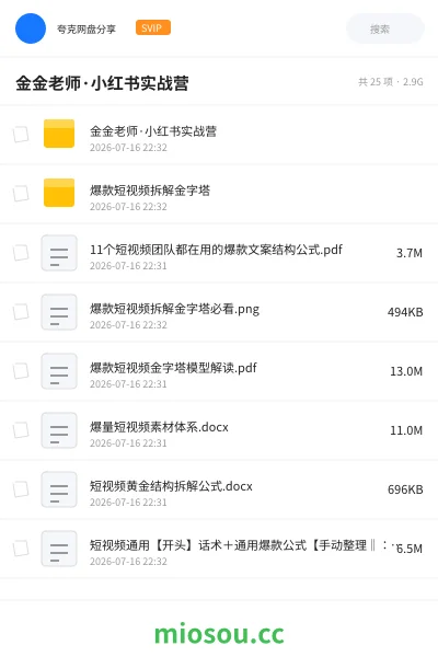 《金金老师·小红书实战营》教程网盘|学习资源网盘