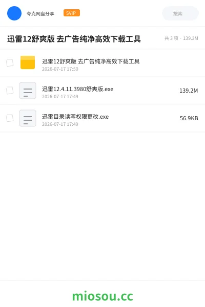 《迅雷12舒爽版 去广告纯净高效下载工具》软件网盘|学习资源网盘
