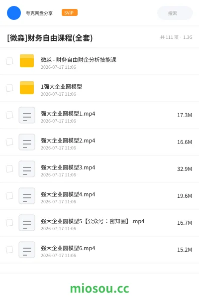 《[微淼]财务自由课程(全套)》教程网盘｜学习资源网盘