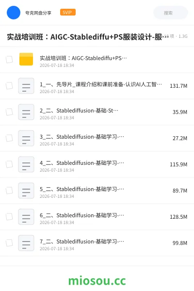 《实战培训班:AIGC-Stablediffu+PS服装设计-服装设计师的人工智能课》人工智能网盘|学习资源网盘