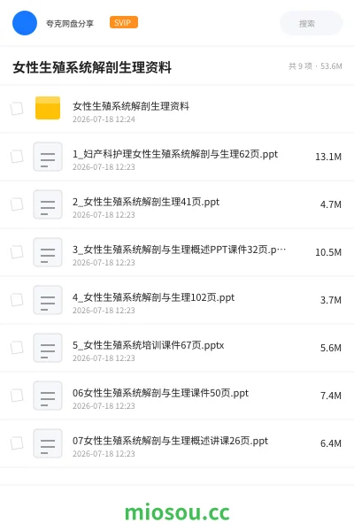 《女性生殖系统解剖生理资料》医学网盘|学习资源网盘