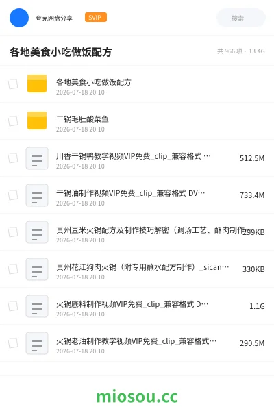 《各地美食小吃做饭配方》教程网盘|学习资源网盘