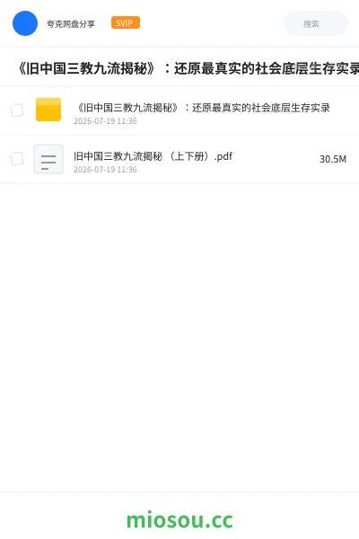 《《旧中国三教九流揭秘》:还原最真实的社会底层生存实录》书籍网盘|学习资源网盘