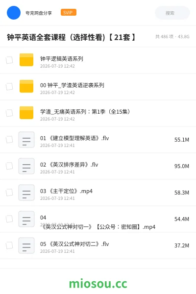 《钟平英语全套课程(选择性看)【 21套 】》英语学习资源封面