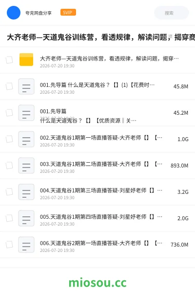 《大齐老师—天道鬼谷训练营,看透规律,解读问题,揭穿商业规则,经营自在人生》教程网盘|学习资源网盘