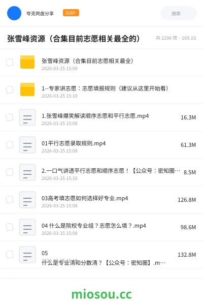 《张雪峰资源(合集目前志愿相关最全的)》教程网盘|学习资源网盘