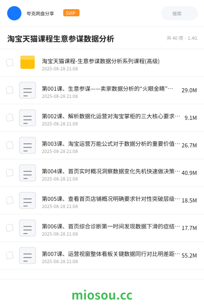 淘宝天猫课程生意参谋数据分析