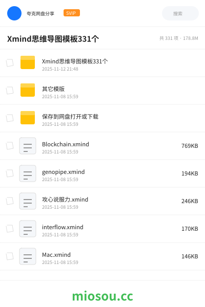 Xmind思维导图模板331个