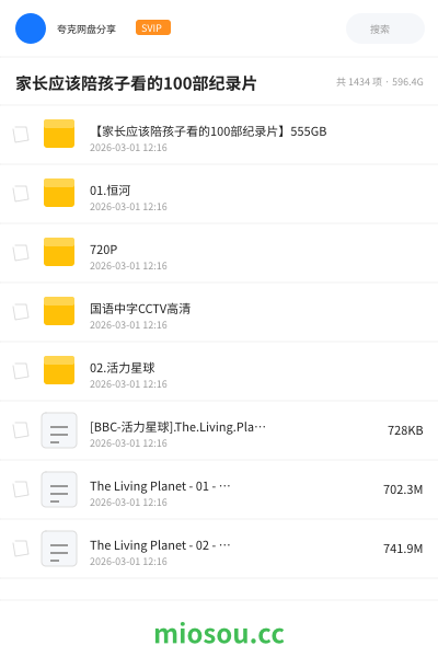 家长应该陪孩子看的100部纪录片