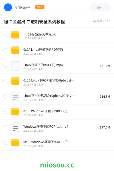 缓冲区溢出 二进制安全系列教程