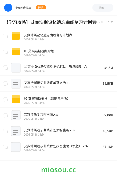 【学习攻略】艾宾浩斯记忆遗忘曲线复习计划表